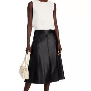 $128 T Tahari Faux Leather Midi Skirt Size 6   #M3